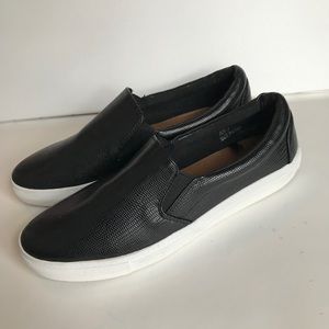 NWT Wet Seal Black Leather Slip On Sneakers